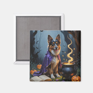 Aimant Peinture de Halloween fantaisiste de Chien de Berg
