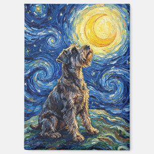 Aimant Peinture de la nuit étoilée Schnauzer