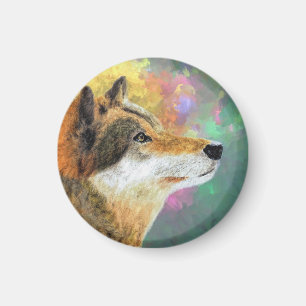 Aimant Peinture de loup