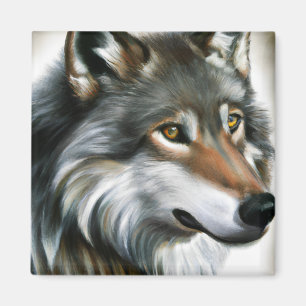 Aimant Peinture de loup