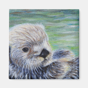 Aimant Peinture de loutre de mer pour bébé