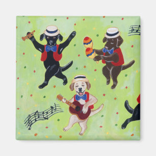 Aimant Peinture de musiciens de Labrador de mambo