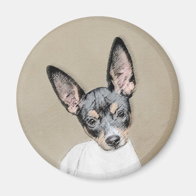 Aimant Peinture de Rat Terrier - Art de chien original mi (Devant)