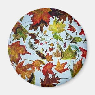 Aimant Peinture de vortex de feuille d'érable