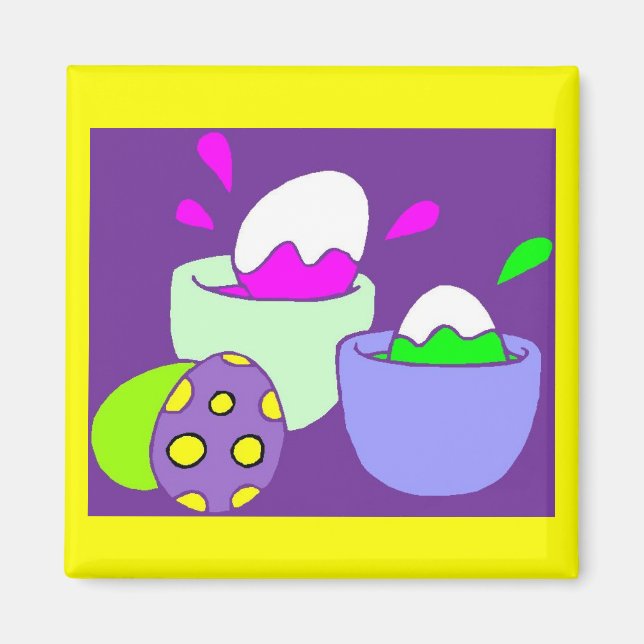 Aimant Peinture d'oeufs de Pâques (Devant)