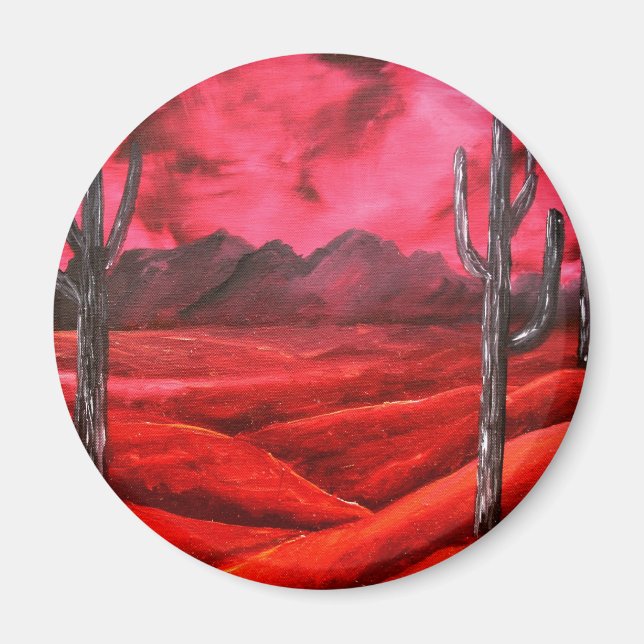 Aimant peinture du paysage pétrolier du sud-ouest (Devant)