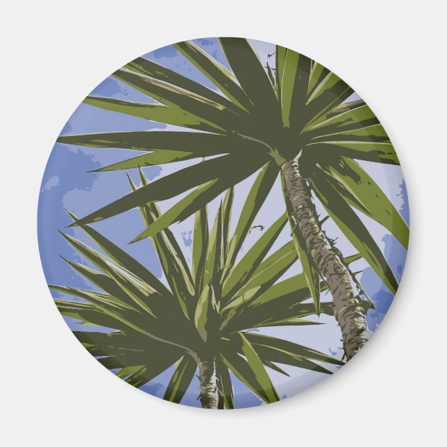 Aimant Peinture Effet Photo de Feuilles de Palmier Yucca  (Devant)