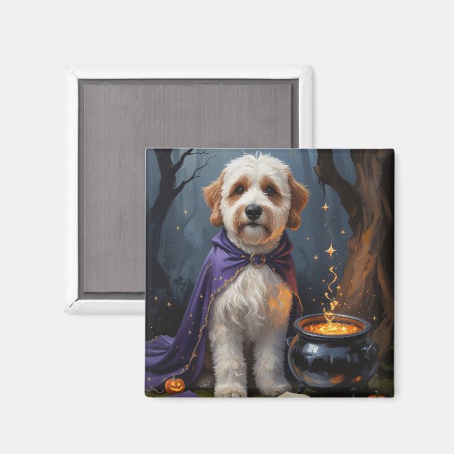 Aimant Peinture fantaisiste d'Halloween de chien Bernedoo (Recto/Verso)