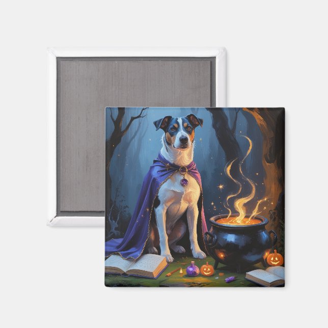 Aimant Peinture fantaisiste d'Halloween de chien Blue Hee (Recto/Verso)