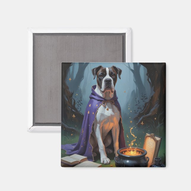 Aimant Peinture fantaisiste d'Halloween de chien Cane Cor (Recto/Verso)