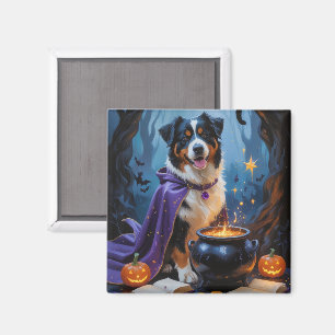 Aimant Peinture fantaisiste d'Halloween de Chien de Monta
