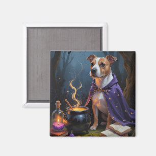 Aimant Peinture fantaisiste d'Halloween de chien Terrier