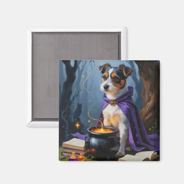 Aimant Peinture fantaisiste d'Halloween de Terrier Austra (Recto/Verso)