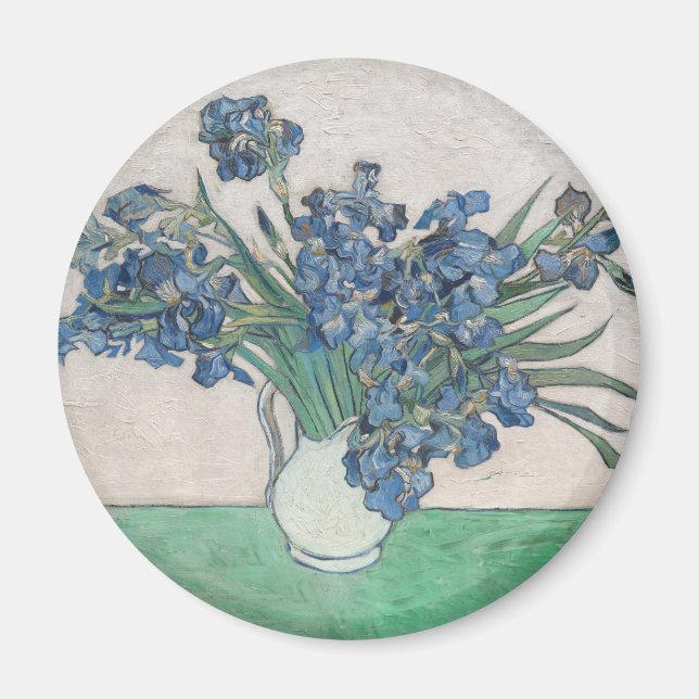 Aimant Peinture impressionniste vase d'iris de Van Gogh (Devant)
