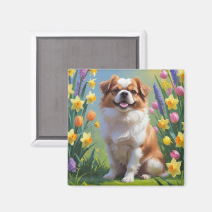 Aimant Peinture japonaise Chin Chien Fleurs de printemps