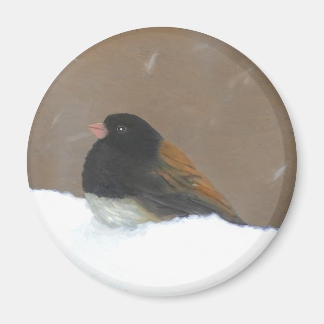 Aimant Peinture Junco foncée - Art original pour oiseaux (Devant)