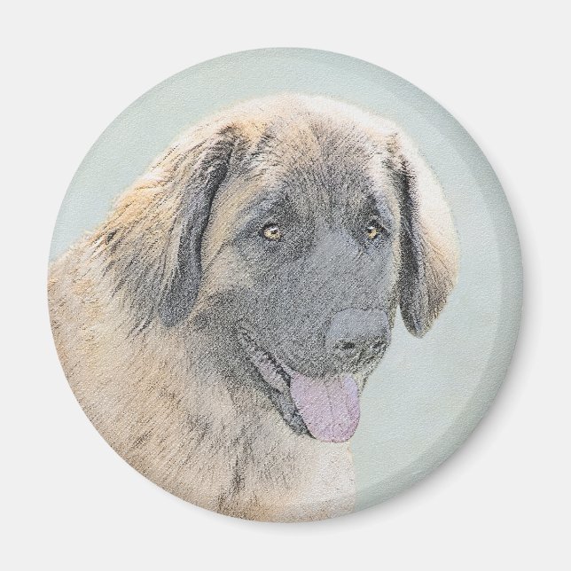 Aimant Peinture Leonberger - Joli art original chien (Devant)