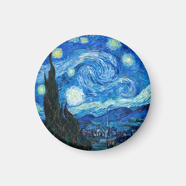 Aimant Peinture Nocturne Starry Par Le Peintre Vincent Va (Devant)