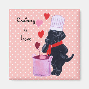Aimant Peinture noire de chef de Labrador