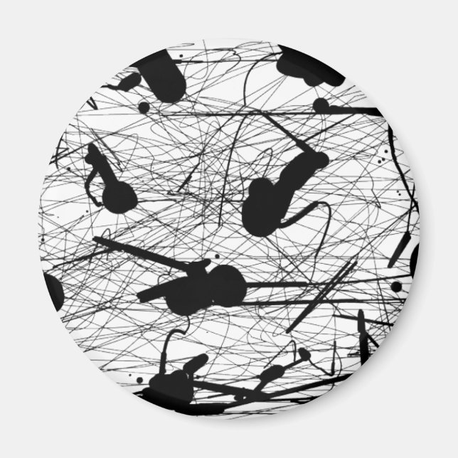 Aimant Peinture originale en tache noire (Devant)