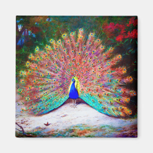 Aimant Peinture Peacock vintage