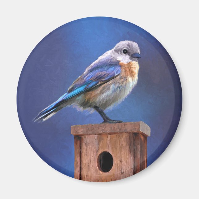 Aimant Peinture pour oiseaux bleus (femelle) - Art origin (Devant)