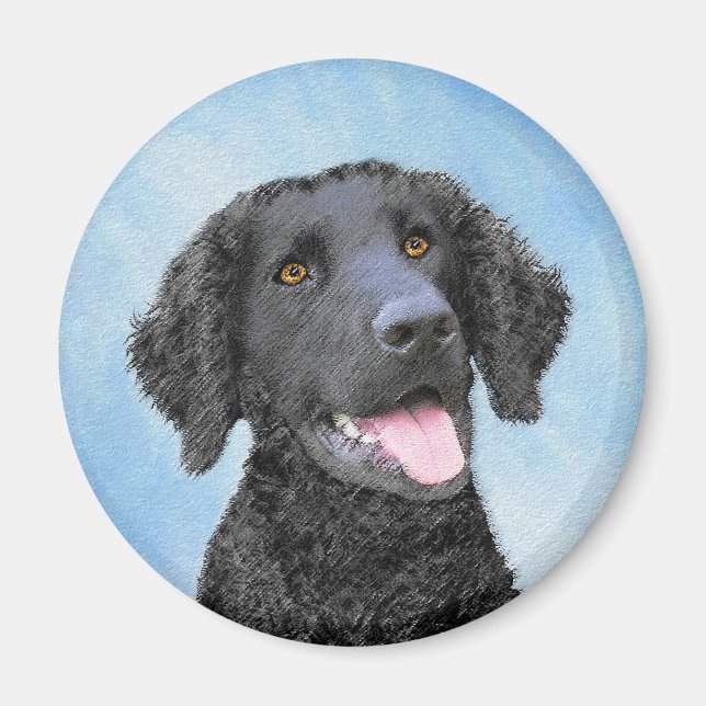 Aimant Peinture Retriever recouverte de boue - Art Chien  (Devant)