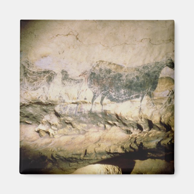 Aimant Peinture rocheuse d'une vache noire, c.17000 av. (Devant)