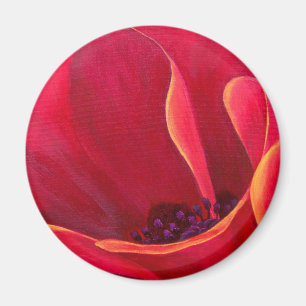 Aimant Peinture rouge de fleur de pavot - multi