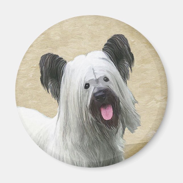 Aimant Peinture Skye Terrier - Cute Original Chien Art (Devant)