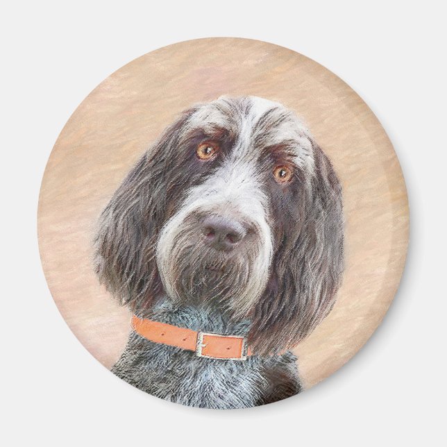 Aimant Peinture Spinone Italiano - Belle Art Original Chi (Devant)