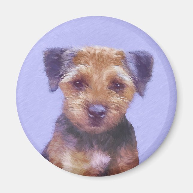 Aimant Peinture sur la frontière de Terrier - jolie art o (Devant)