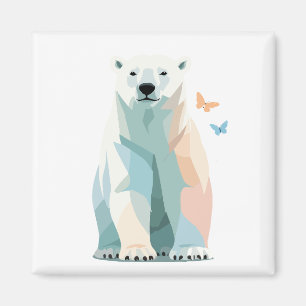 Aimant Peinture vectorielle de l'ours polaire Art animal 