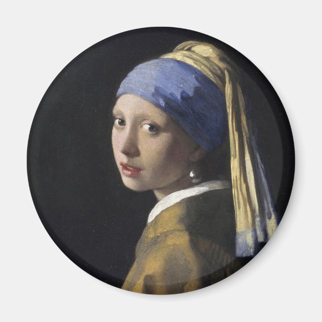 Aimant Peinture Vermeer - Fille à oreille perle (Devant)