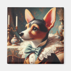 Aimant Peinture vintage Toy Fox Terrier