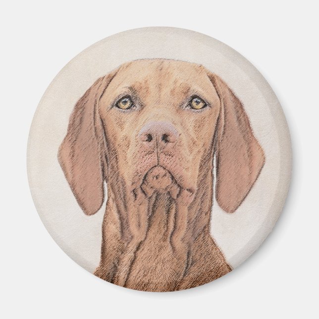 Aimant Peinture Vizsla - Joli art original chien (Devant)