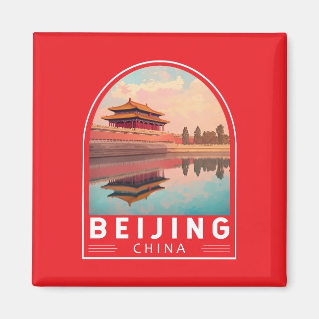 Aimant Pékin Chine Voyage Emblème d'art (Devant)