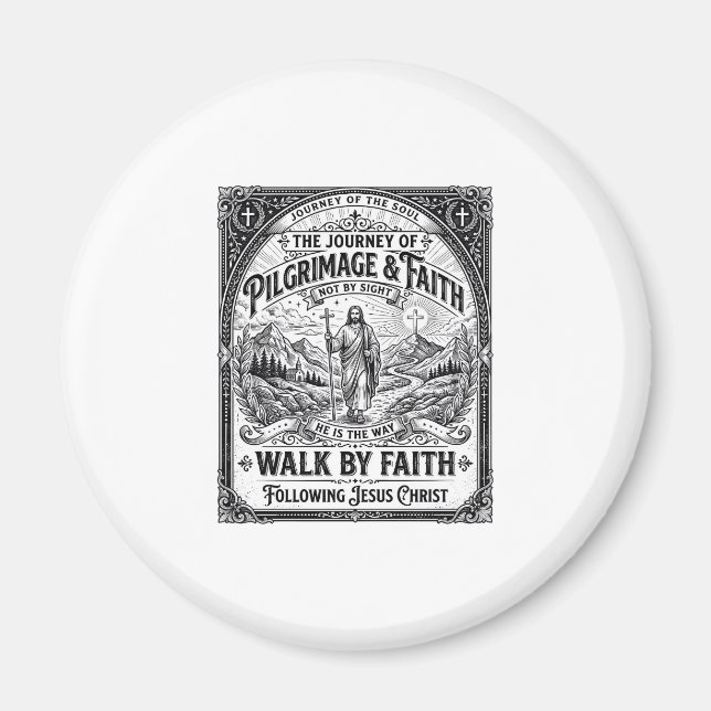 Aimant Pèlerinage de Jésus Chemin Saint Voyage (Devant)