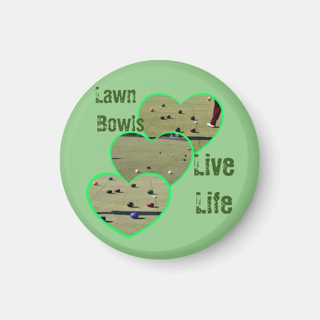 Aimant Pelouse Bowls Live Life, (Devant)