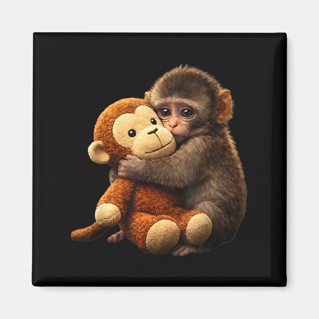 Aimant Peluche de singe bébé poing mignon peluche de sing (Devant)