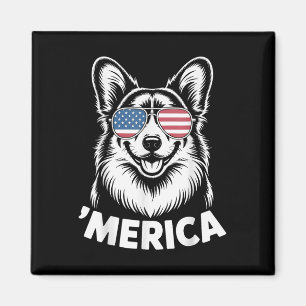Aimant Pembroke Welsh Corgi 4 juillet ‘merica Patriotique