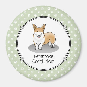 Aimant Pembroke Welsh Corgi Mom (red 1) Dog Mom Cute