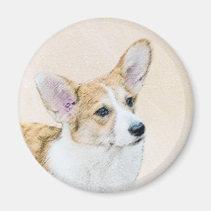 Aimant Pembroke Welsh Corgi Peinture - Art Chien original