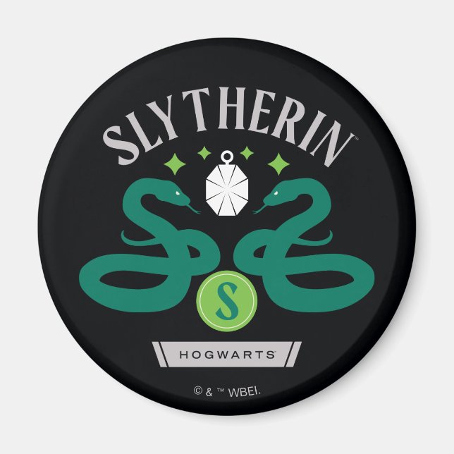 Aimant Pendentif Serpent Double Maison SLYTHERIN™ Graphiq (Devant)