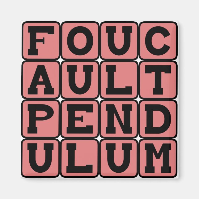 Aimant Pendule de Foucault, Rotation de la Terre (Devant)