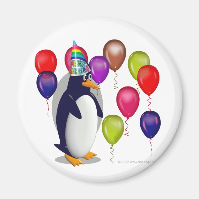 Aimant Penguin d'anniversaire (Devant)