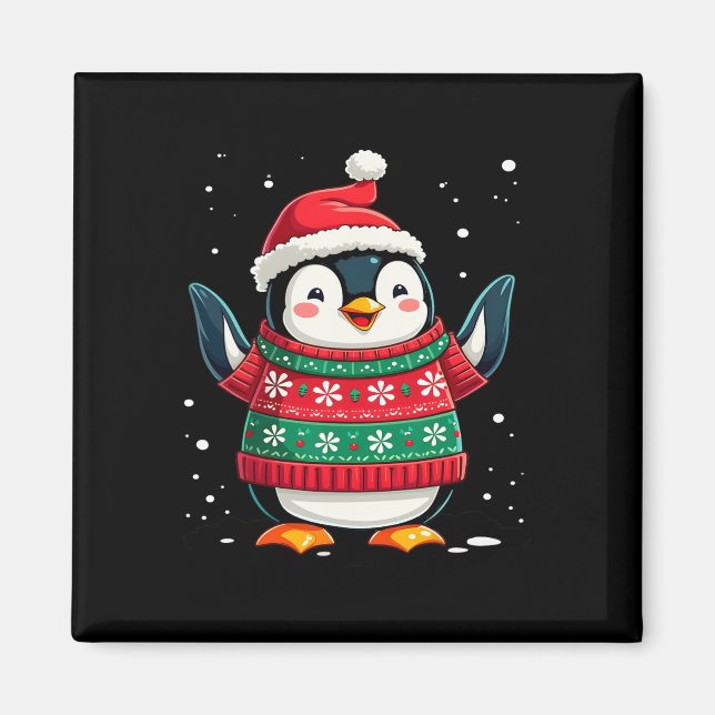 Aimant Penguin de Noël Père Noël (Devant)