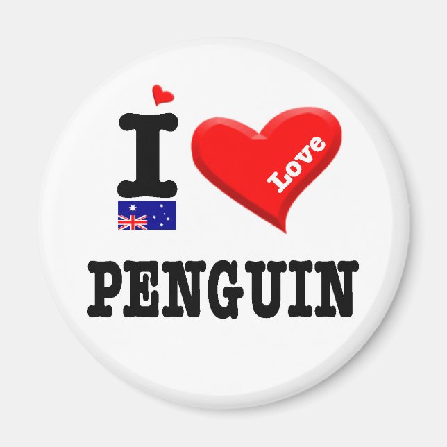 Aimant PENGUIN - J'aime (Devant)