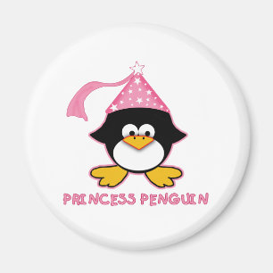 Aimant Penguin princesse rose