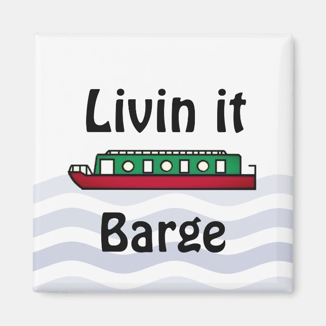 Aimant Péniche de canal Livin it (Devant)